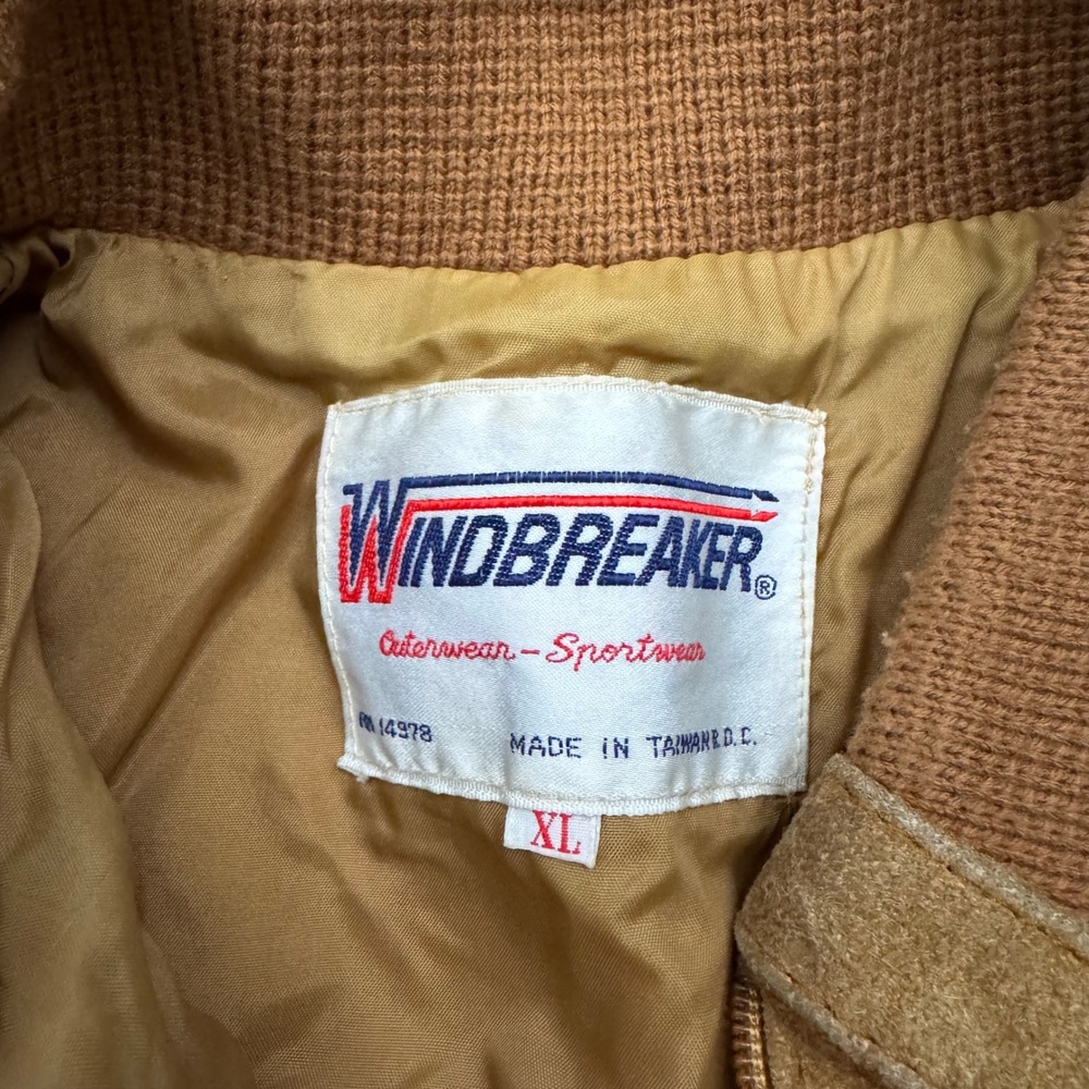 Vintage Windbreaker Cowhide Suede Western Knit Jacket 70s 80s - Picture 5 of 9